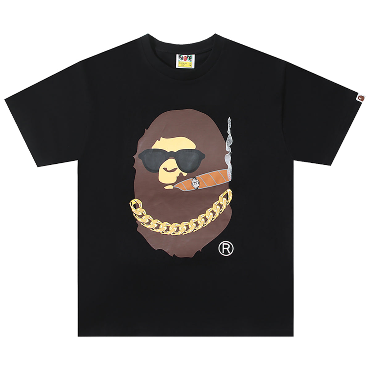 BOSS SMOKING APE HEAD T-SHIRT BLACK | A BATHING APE