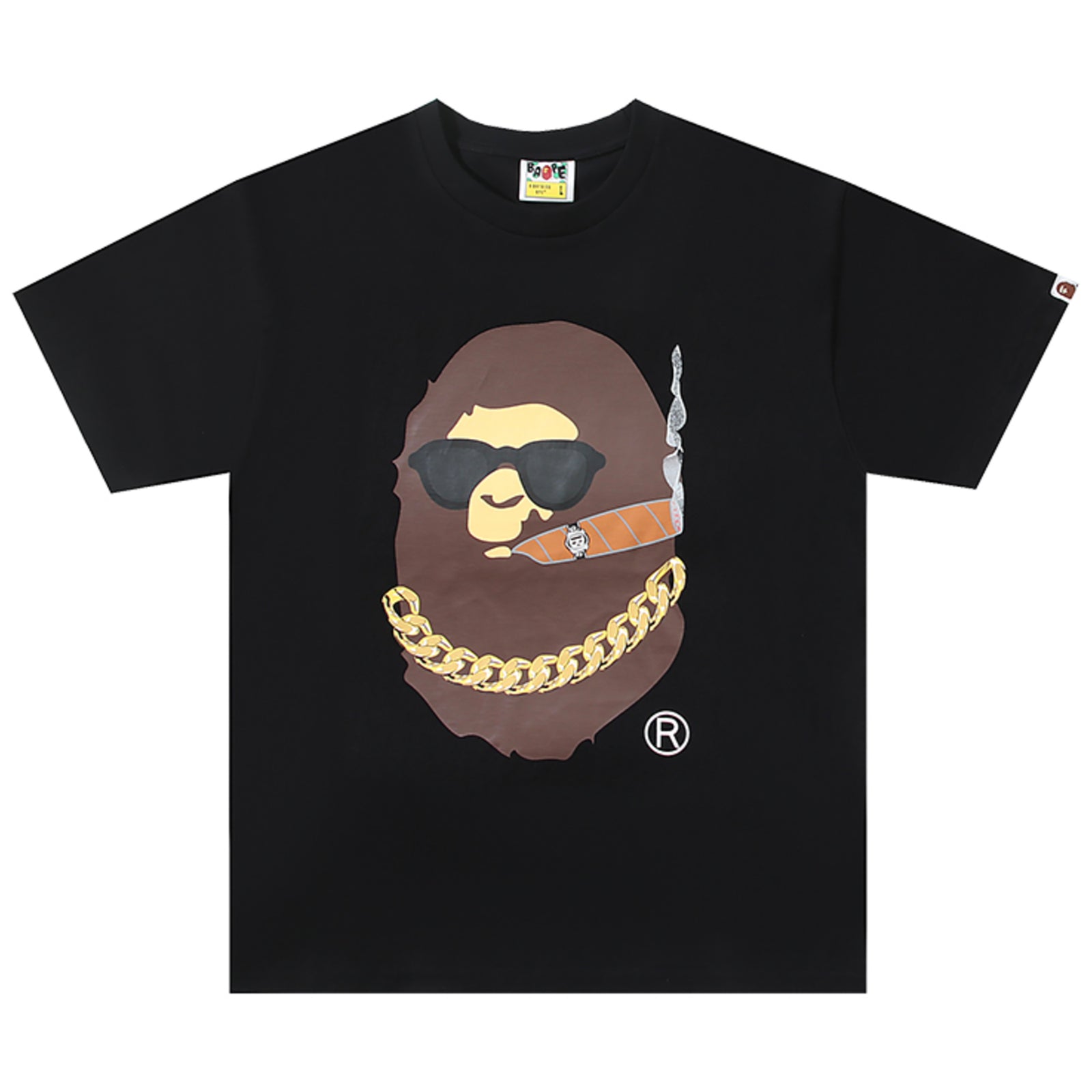 BOSS SMOKING APE HEAD T-SHIRT BLACK | A BATHING APE