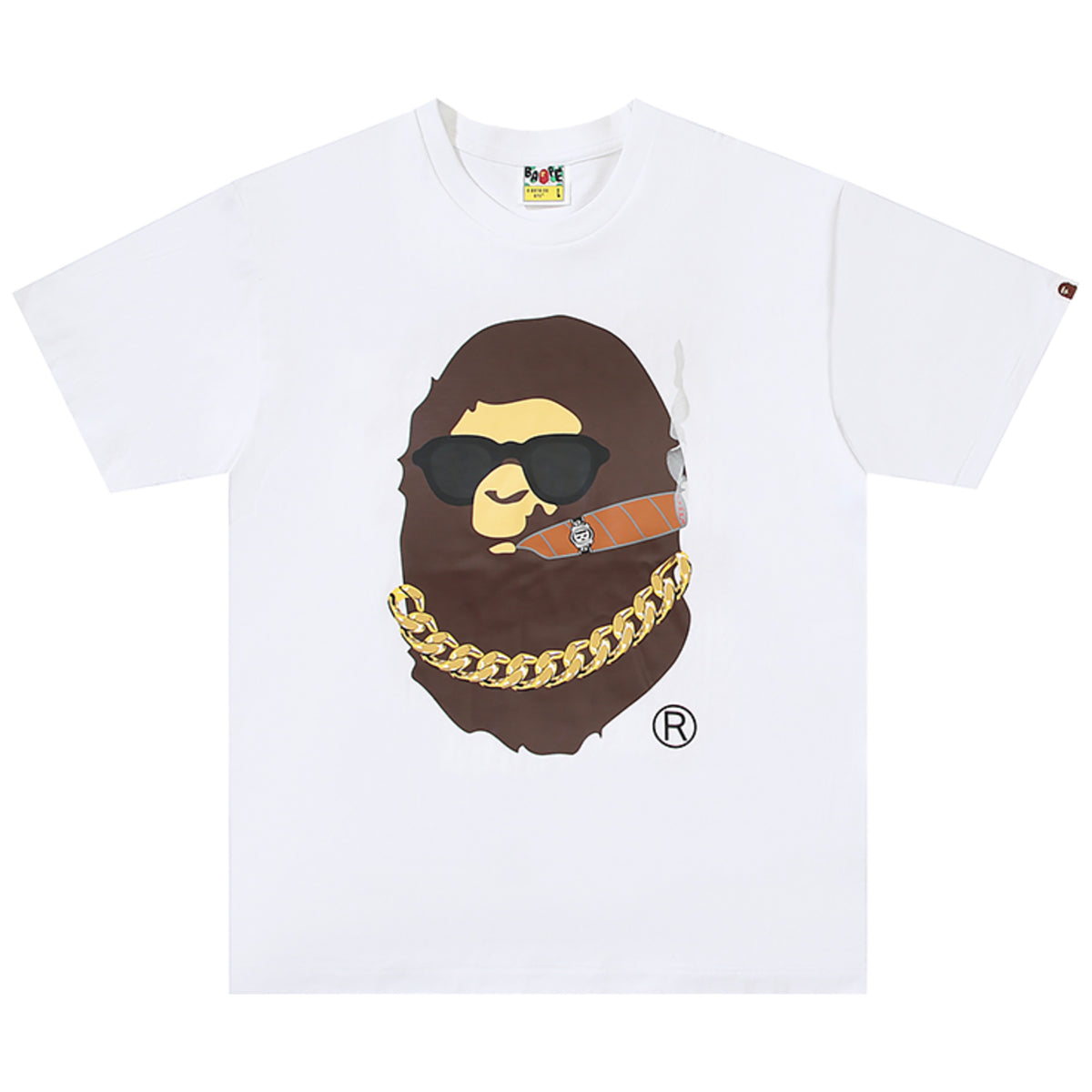 BOSS SMOKING APE HEAD T-SHIRT WHITE | A BATHING APE