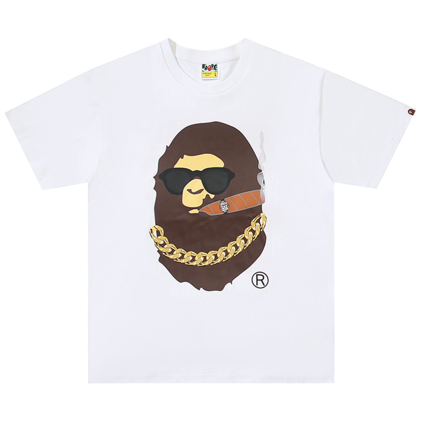 BOSS SMOKING APE HEAD T-SHIRT WHITE | A BATHING APE