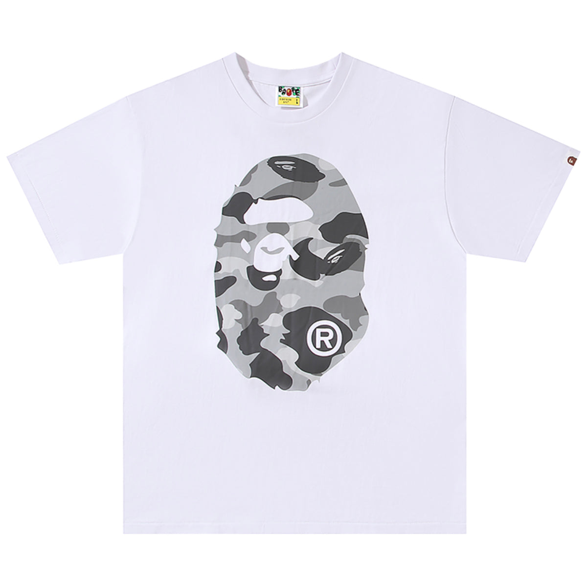 HONEYCOMB BIG APE HEAD T-SHIRT WHITE GRAY | A BATHING APE