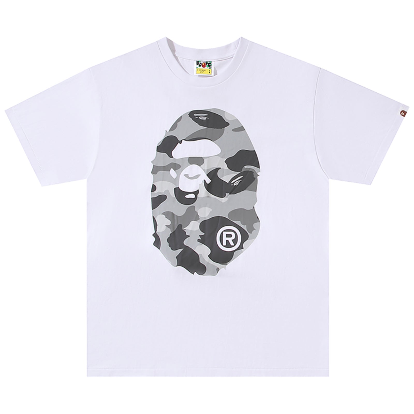 HONEYCOMB BIG APE HEAD T-SHIRT WHITE GRAY | A BATHING APE