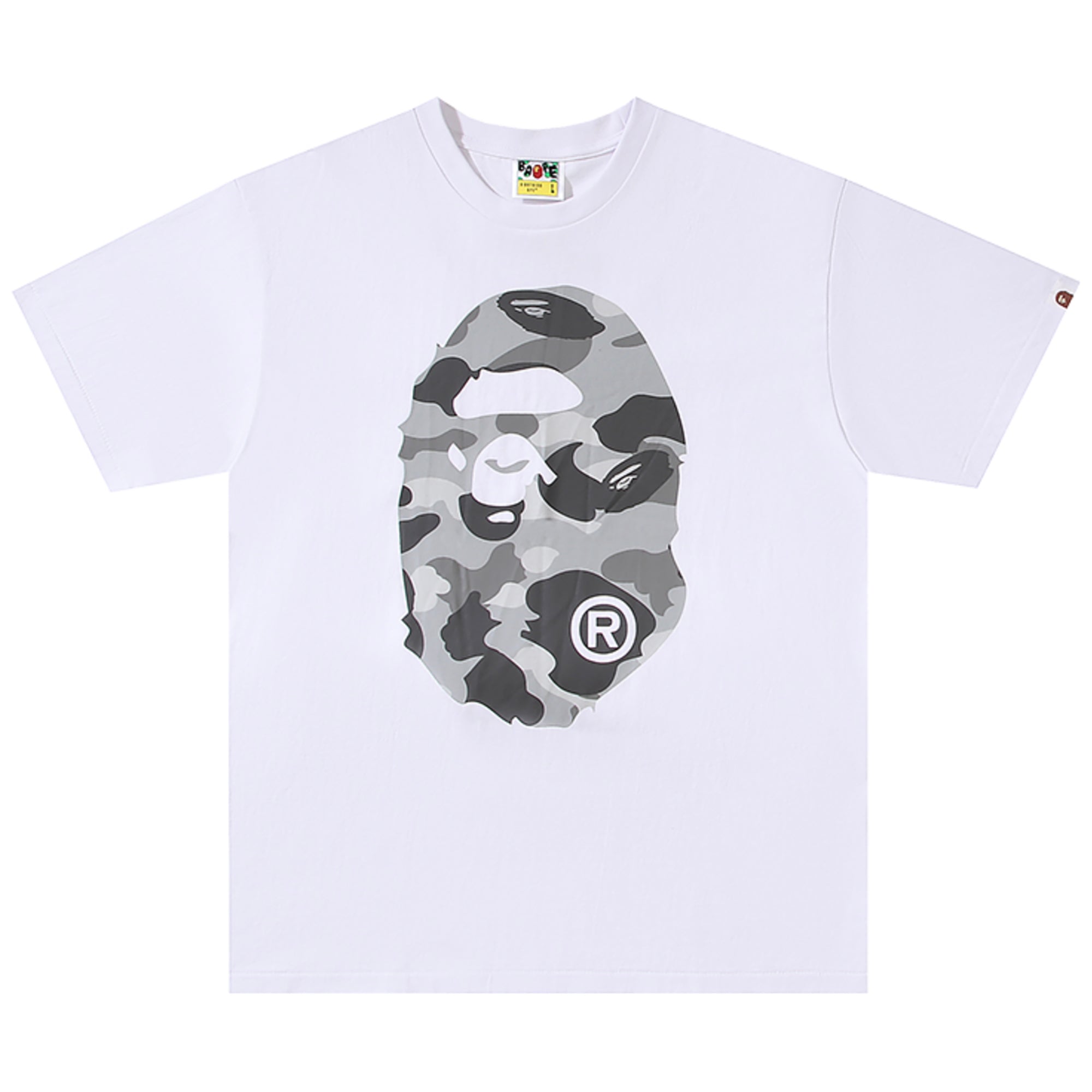 HONEYCOMB BIG APE HEAD T-SHIRT WHITE GRAY | A BATHING APE