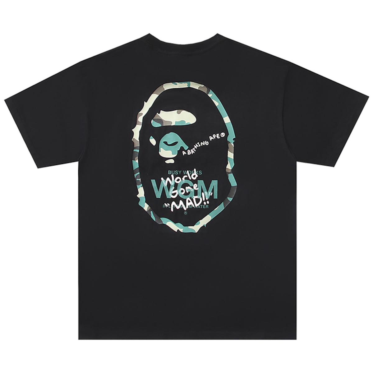 WOODLAND CAMO BIG APE HEAD T-SHIRT BLACK | A BATHING APE