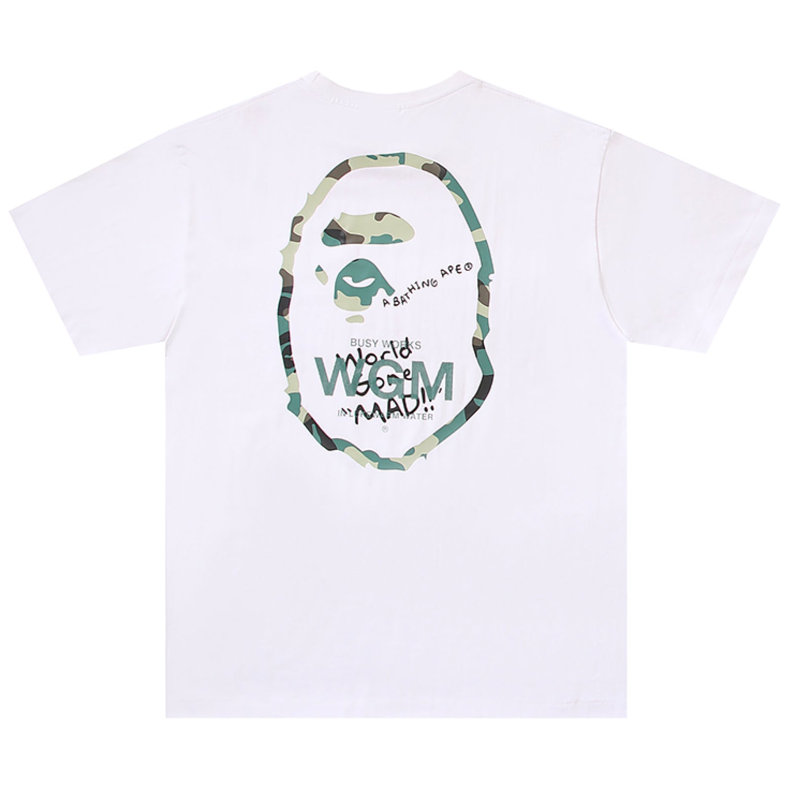 WOODLAND CAMO BIG APE HEAD T-SHIRT WHITE | A BATHING APE