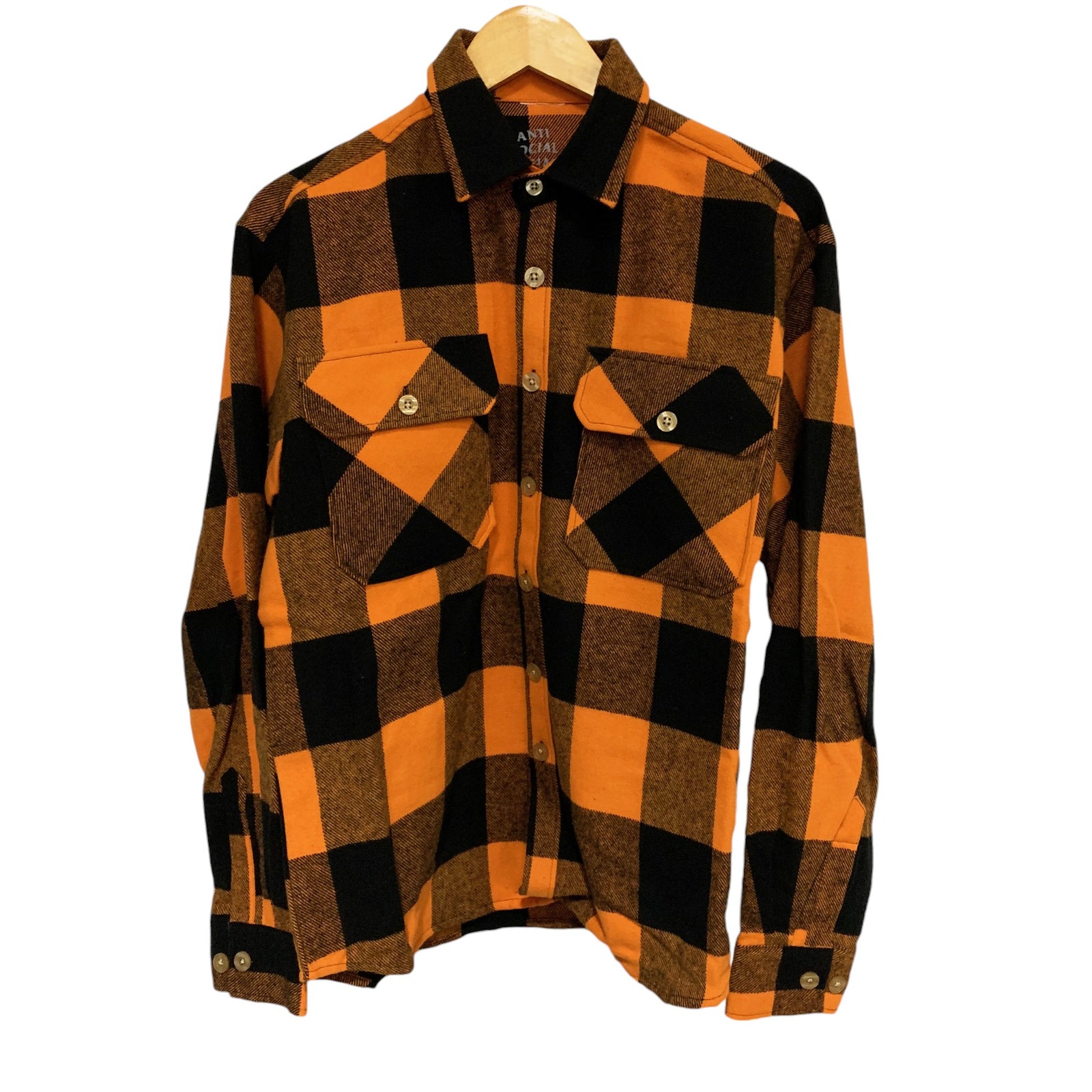 Anti Social Social top Club ASSC Yellow Plaid Flannel Shirt