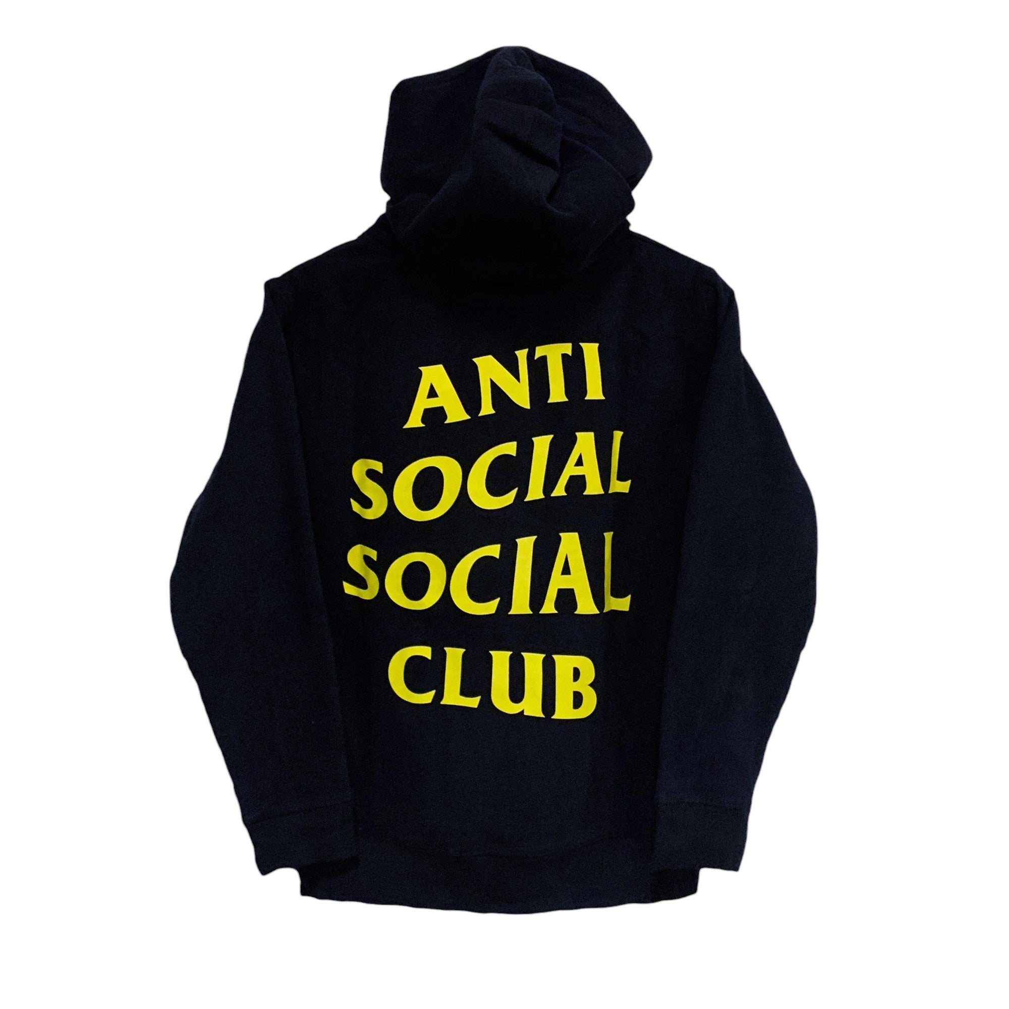 Anti Social Social Club Smiley Face Hoodie Sweatshirt Black Yellow 0riginalFeet