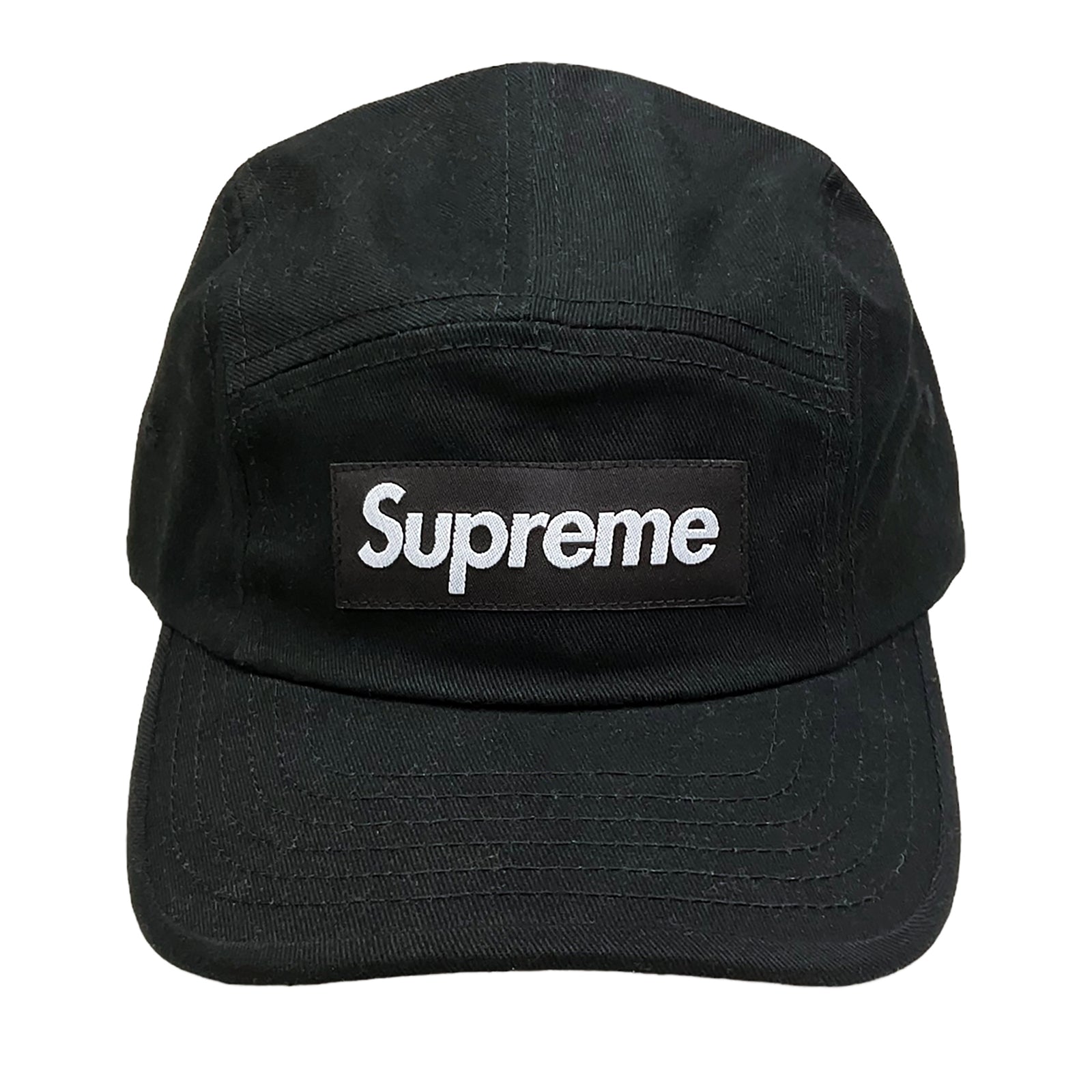 WASHED CHINO TWILL 5-PANEL CAMP CAP BLACK (SS21)