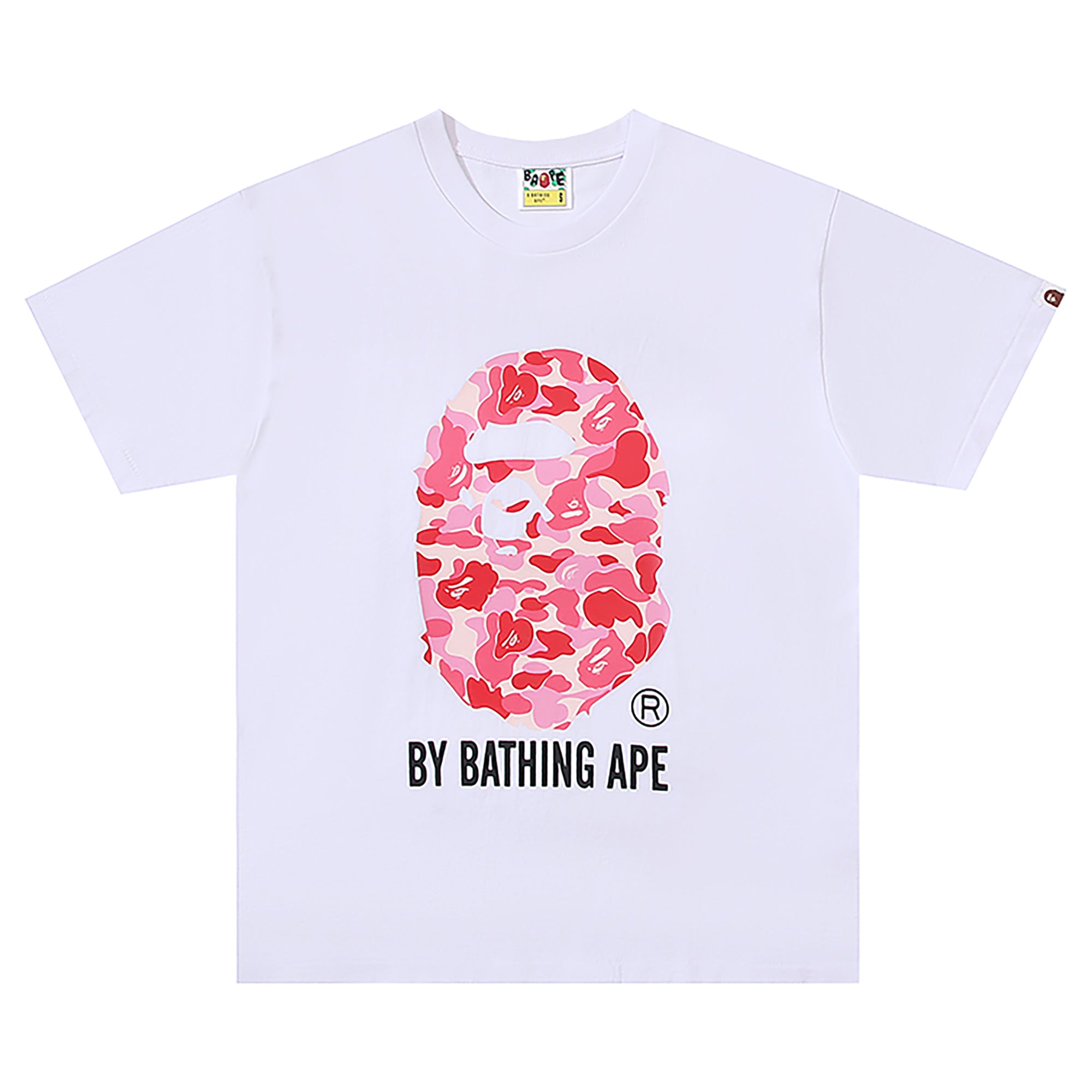 ABC CAMO APE HEAD T-SHIRT WHITE PINK | A BATHING APE