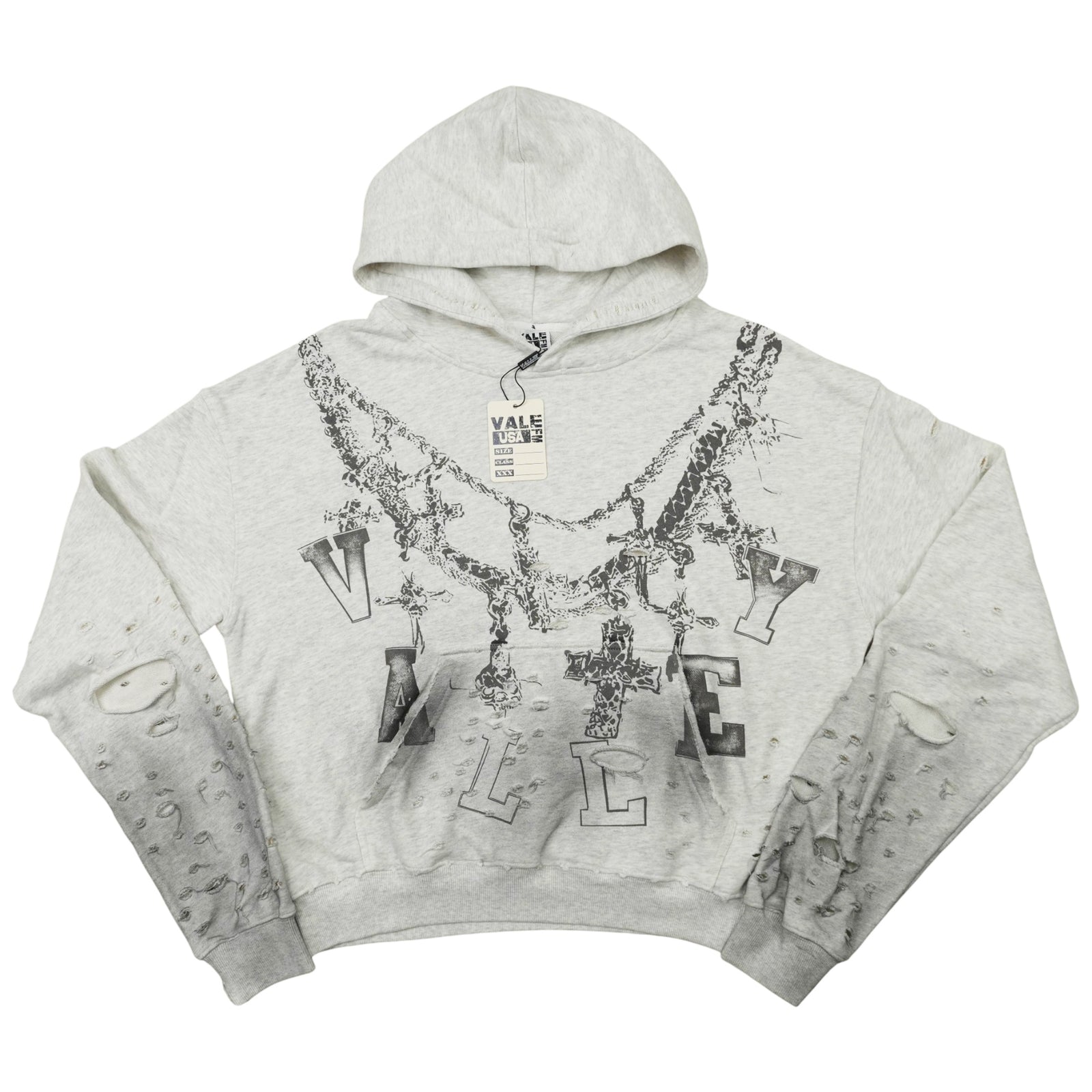 BIG CHAIN HOODIE SWEATSHIRT DIRTY HEATHER
