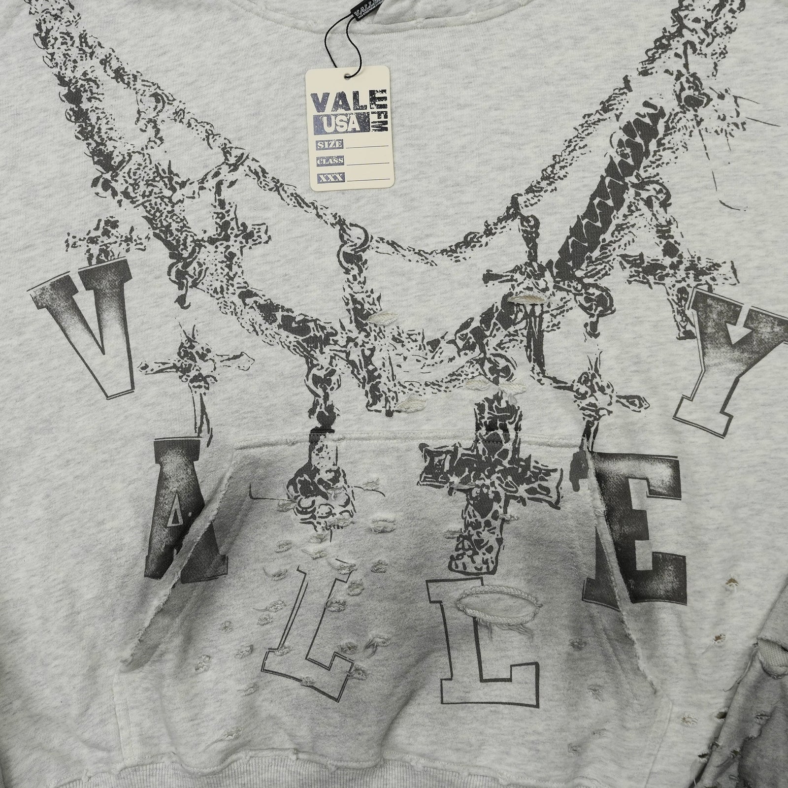 BIG CHAIN HOODIE SWEATSHIRT DIRTY HEATHER