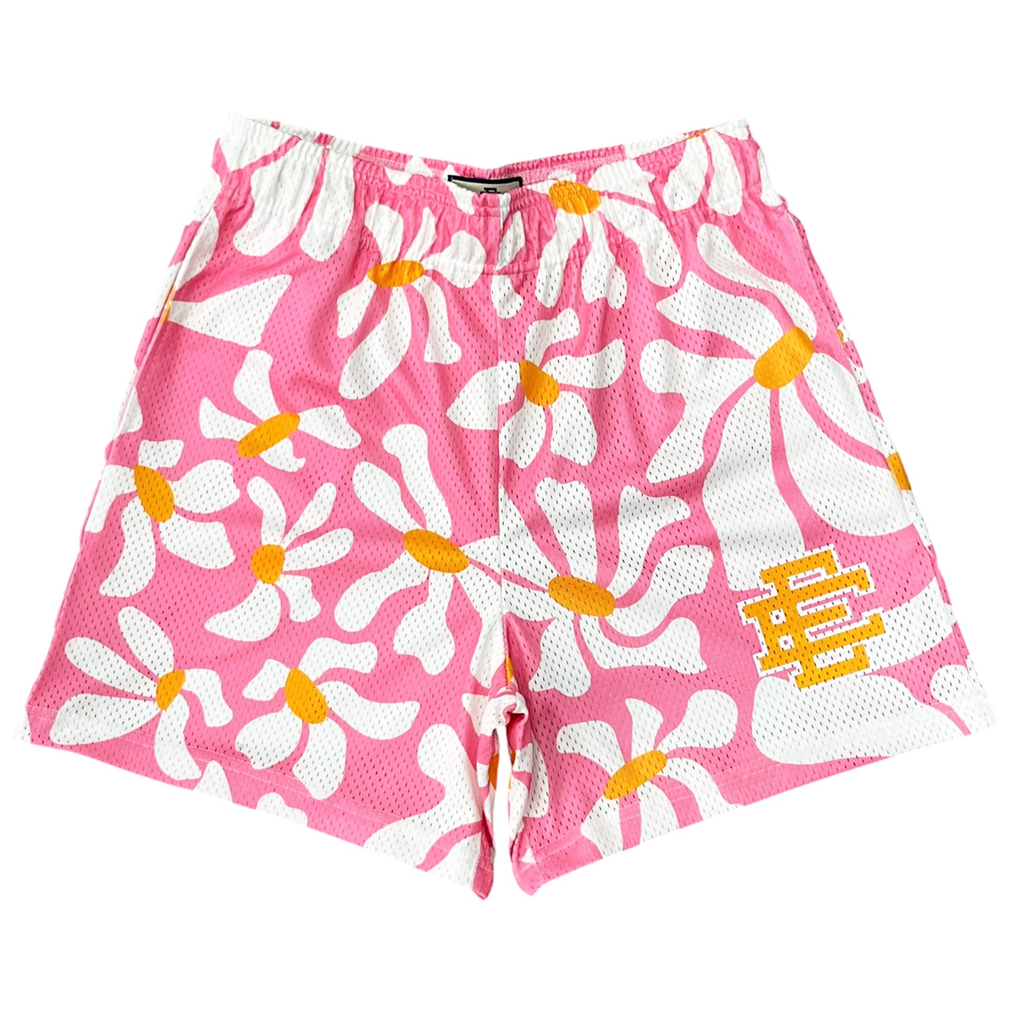 EE BASIC SHORTS PINK DAISIES YELLOW
