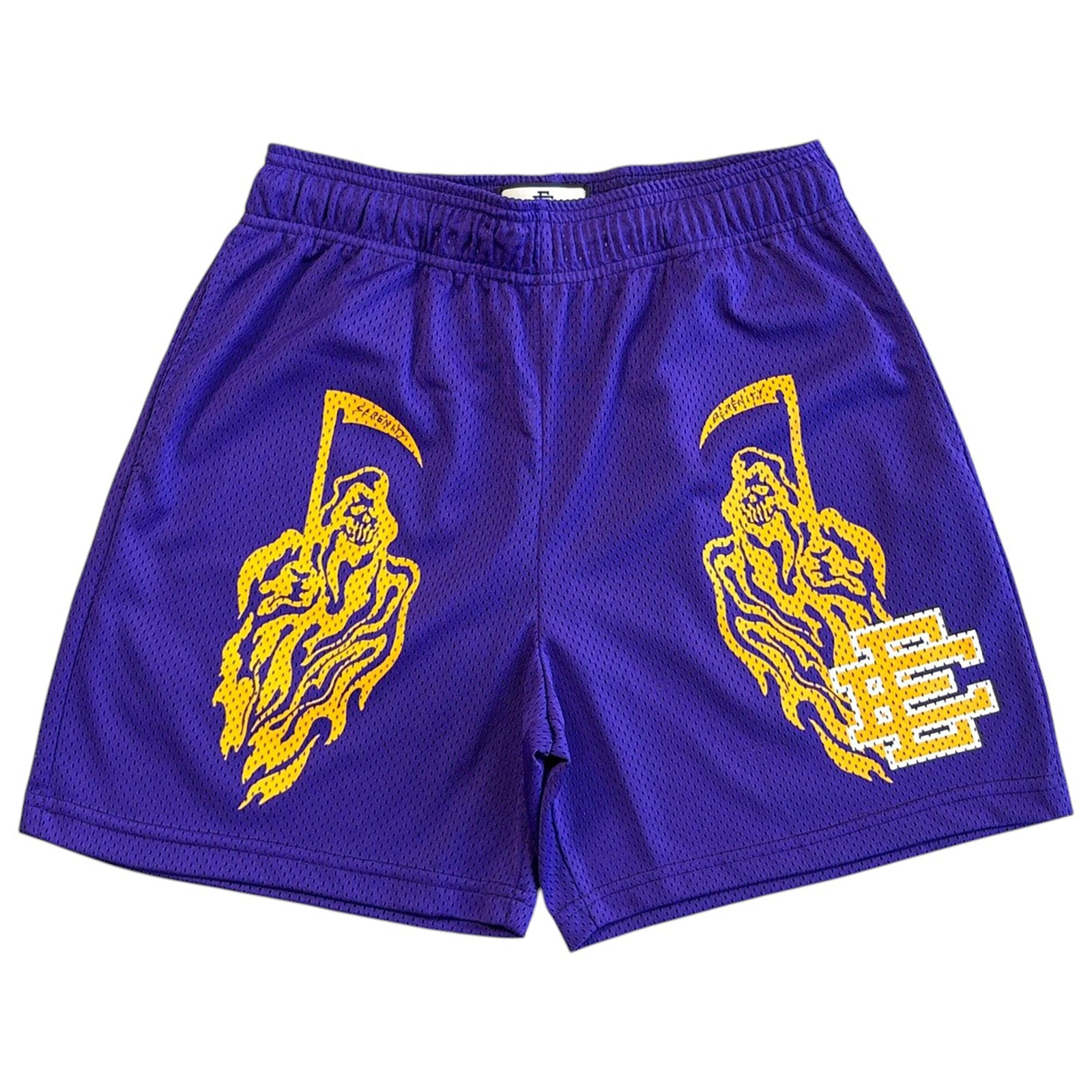 EE X WARREN LOTOS SHORTS PURPLE YELLOW
