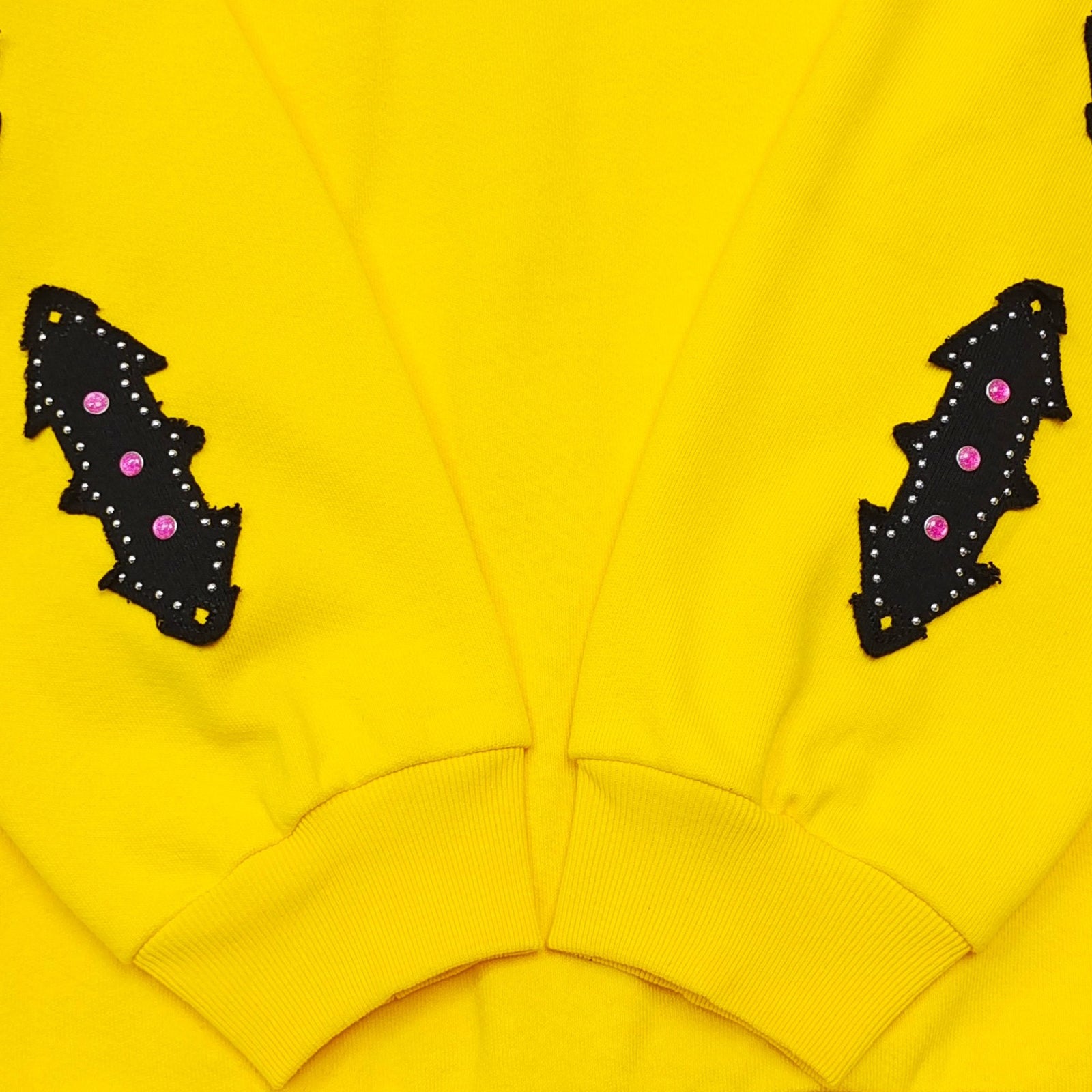 FUR HOODED FULL ZIP HOODIE SWEATSHIRT YELLOW